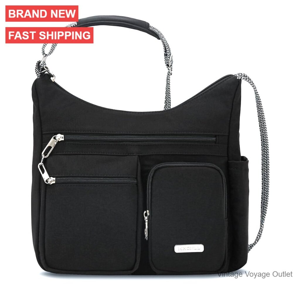 Waterproof Nylon Crossbody Bag With Anti-Theft Pockets, Adjustable Strap
